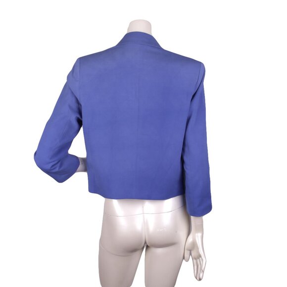 Forever 21 Open Asymmetrical Hem Blazer Suit Jacket Office Casual Blue Large - Picture 5 of 7